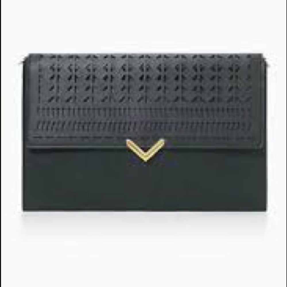 Stella & Dot City Slim Clutch - Black Perf